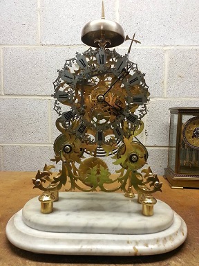 english skeleton clock, clock repair